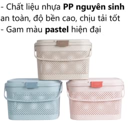 làn nhựa đựng đồ đi sinh nhựa cao cấp có quai xách, giỏ đựng đồ cho mẹ và bé hokori 2610 6
