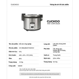 Nồi cơm điện công nghiệp Cuckoo CR-3555/BKSTVNCRCV - 6.3l - chính hãng 9