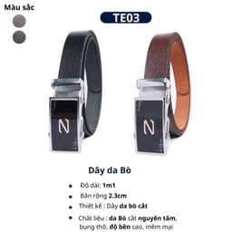 Thắt lưng trẻ em khoá lăn tự động bản 3cm nhiều màu, dây nịt bé nam khoá lăn TE03TN3 4