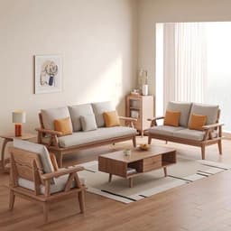 Ghế sofa gỗ đệm nỉ, da VUADECOR VS80 7