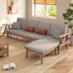 Ghế sofa gỗ đệm nỉ, da VUADECOR VS80 2