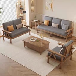 Ghế sofa gỗ đệm nỉ, da VUADECOR VS80 5