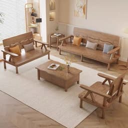 Ghế sofa gỗ đệm nỉ, da VUADECOR VS80 6