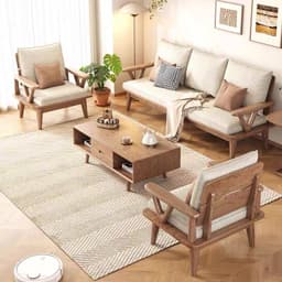 Ghế sofa gỗ đệm nỉ, da VUADECOR VS80 4
