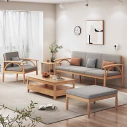 Ghế sofa gỗ đệm nỉ, da VUADECOR VS81 4