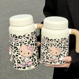 Bình giữ nhiệt Hello Kitty họa tiết da báo dung tích lớn 700&1000ML, chất liệu inox 7