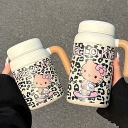 Bình giữ nhiệt Hello Kitty họa tiết da báo dung tích lớn 700&1000ML, chất liệu inox 5