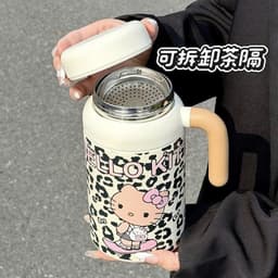 Bình giữ nhiệt Hello Kitty họa tiết da báo dung tích lớn 700&1000ML, chất liệu inox 6