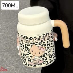 Bình giữ nhiệt Hello Kitty họa tiết da báo dung tích lớn 700&1000ML, chất liệu inox 2