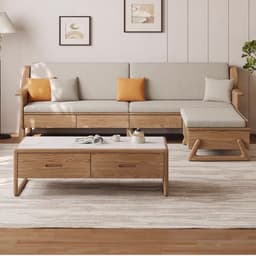 Ghế sofa gỗ đệm nỉ, da có ngăn để đồ VUADECOR VS82 3