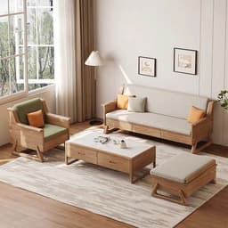 Ghế sofa gỗ đệm nỉ, da có ngăn để đồ VUADECOR VS82 2