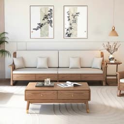 Ghế sofa gỗ đệm nỉ, da có ngăn để đồ VUADECOR VS82 5