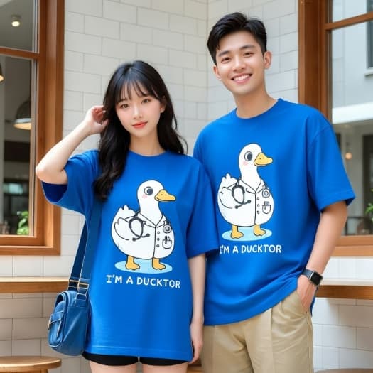 Áo Thun 3193 Phom Rộng HY KOREA Vải Cotton 65/35 Co giãn Phù Hợp Nam Nữ Từ 35 Tới 80kg