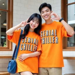 Áo Thun Serial Chiller 3190 Phom Rộng HY KOREA Vải Cotton 65/35 Co giãn Phù Hợp Nam Nữ Từ 35 Tới 80kg 1