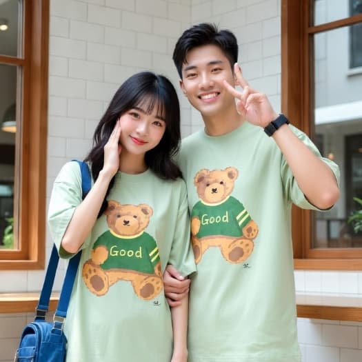Áo Thun Gấu Good 3189 Phom Rộng HY KOREA Vải Cotton 65/35 Co giãn Phù Hợp Nam Nữ Từ 35 Tới 80kg