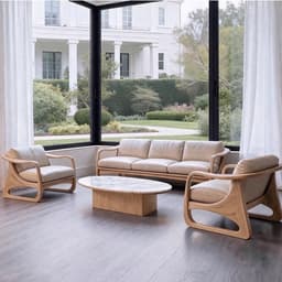 Ghế sofa gỗ tự nhiên đệm nỉ, da VUADECOR VS83 9
