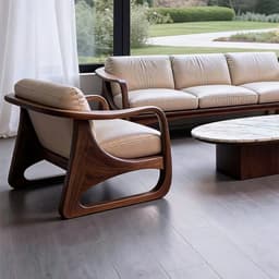 Ghế sofa gỗ tự nhiên đệm nỉ, da VUADECOR VS83 5