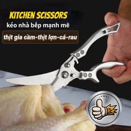  Kéo Làm Bếp Đa Năng - Cắt Xương Trợ Lực Siêu Bén Đa Năng Cộng Lực Cắt Thịt Cá Gà Vịt Chất Liệu Thép Không Gỉ Cứng 4