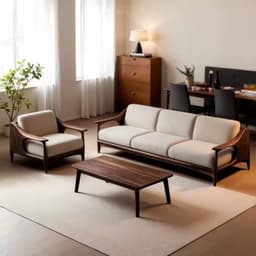 Ghế sofa gỗ tự nhiên đệm nỉ, da VUADECOR VS84 2