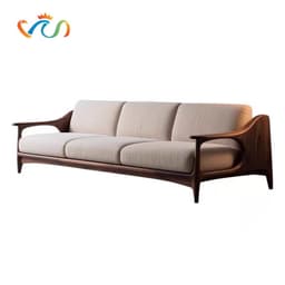 Ghế sofa gỗ tự nhiên đệm nỉ, da VUADECOR VS84 1
