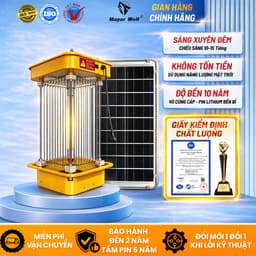 Đèn Bắt Muỗi Diệt Côn Trùng Năng Lượng Mặt Trời LED Tím Xanh MayorWolf 1