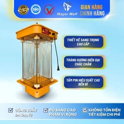 Đèn Bắt Muỗi Diệt Côn Trùng Năng Lượng Mặt Trời LED Tím Xanh MayorWolf 9