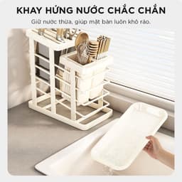 Kệ Cắm Dao Kèm Ống Đựng Đũa Thìa Đa Năng - Kệ Đựng Dao Kéo Nhà Bếp Thông Minh Có Khay Hứng Nước 9