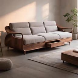 Ghế sofa gỗ tự nhiên đệm nỉ, da VUADECOR VS87 2