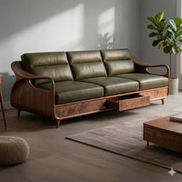 Ghế sofa gỗ tự nhiên đệm nỉ, da VUADECOR VS87 8