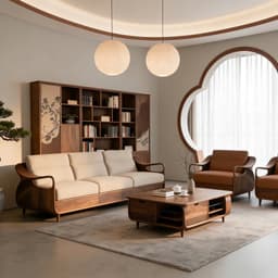 Ghế sofa gỗ tự nhiên đệm nỉ, da VUADECOR VS87 3
