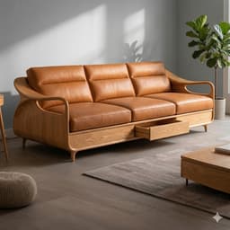 Ghế sofa gỗ tự nhiên đệm nỉ, da VUADECOR VS87 9