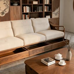Ghế sofa gỗ tự nhiên đệm nỉ, da VUADECOR VS87 7