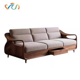 Ghế sofa gỗ tự nhiên đệm nỉ, da VUADECOR VS87 1