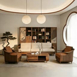 Ghế sofa gỗ tự nhiên đệm nỉ, da VUADECOR VS87 5