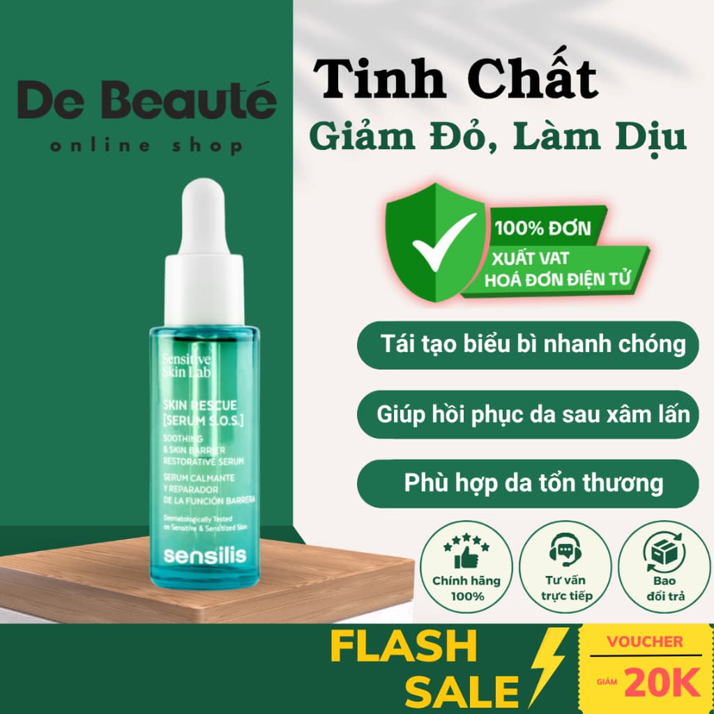 [HÀNG CÔNG TY] Tinh Chất Phục Hồi, Làm Dịu, Giảm Đỏ Da Sensilis Skin Rescue [S.O.S] Serum