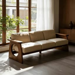 Ghế sofa gỗ tự nhiên đệm nỉ, da VUADECOR VS88 2