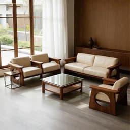 Ghế sofa gỗ tự nhiên đệm nỉ, da VUADECOR VS88 6