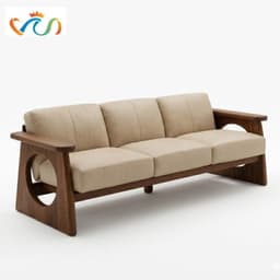 Ghế sofa gỗ tự nhiên đệm nỉ, da VUADECOR VS88 1