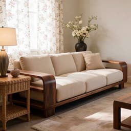 Ghế sofa gỗ tự nhiên đệm nỉ, da VUADECOR VS89 5