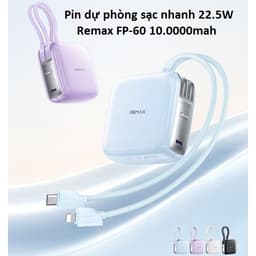 Pin dự phòng sạc nhanh 22.5W Remax FP-60 10.0000mah và Deiog DY-203 20.000mah 1