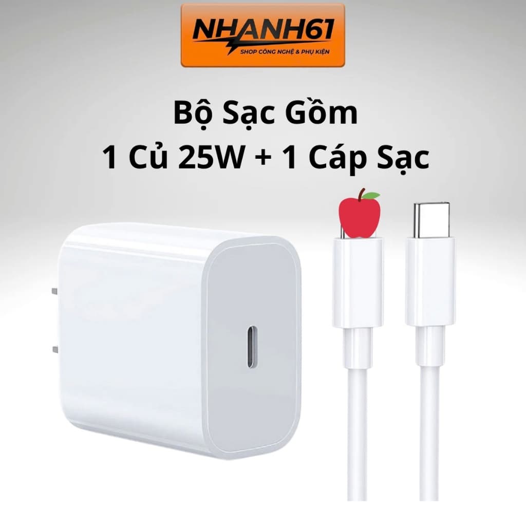 Bộ Sạc Nhanh PD 25W, Type C To Light, Sạc Nhanh An Toàn Không Nóng Máy