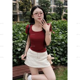 [ MÀU MỚI ] Áo Thun Nữ Cổ Vuông Ôm Body Tay Ngắn Chất Thun Mịn Co Giãn 4 Chiều Mềm Mịn Tôn Dáng Basic BYJANE – 242 8