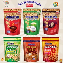Combo Snack Nhân Đậu Phộng Pinattsu Oishi gói 80g - HÀNG CHÍNH HÃNG 1