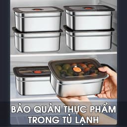 Hộp Inox Đựng Thực Phẩm An Toàn Có Nắp Đậy Chống Tràn, Hộp Đựng Inox Giữ Tươi Thức Ăn 9