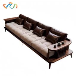 Ghế sofa gỗ tự nhiên đệm nỉ, da VUADECOR VS90 1