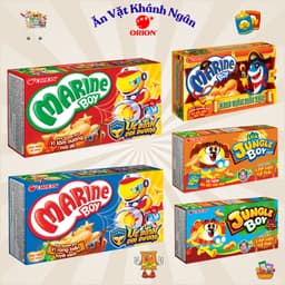 Combo Snack Bánh cá Marine Boy, Bánh khủng long Jungle Boy 35g Orion đủ vị - HÀNG CHÍNH HÃNG 1