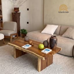 Bàn Trà Ngồi Bệt Gỗ Tràm Tự Nhiên Ghép Thanh, Bàn Ăn, Sofa, Cafe 8