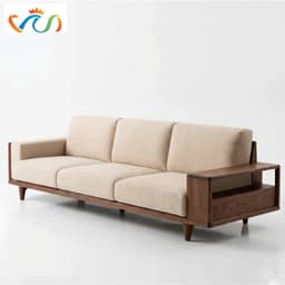 Ghế sofa gỗ tự nhiên đệm nỉ, da VUADECOR VS91 1