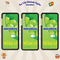 Combo Kẹo Ngậm Không Đường Mentos Hương Đào, Nho, Bạc Hà Hộp Nhỏ Tiện Lợi 17,5g - HÀNG CHÍNH HÃNG 4