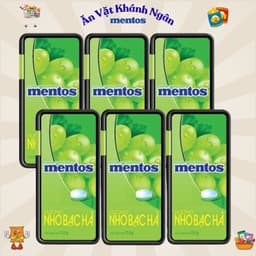 Combo Kẹo Ngậm Không Đường Mentos Hương Đào, Nho, Bạc Hà Hộp Nhỏ Tiện Lợi 17,5g - HÀNG CHÍNH HÃNG 7